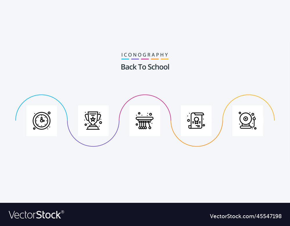 Back to school line 5 icon pack including bell