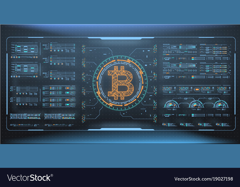 Bitcoin technology abstract visualization Vector Image