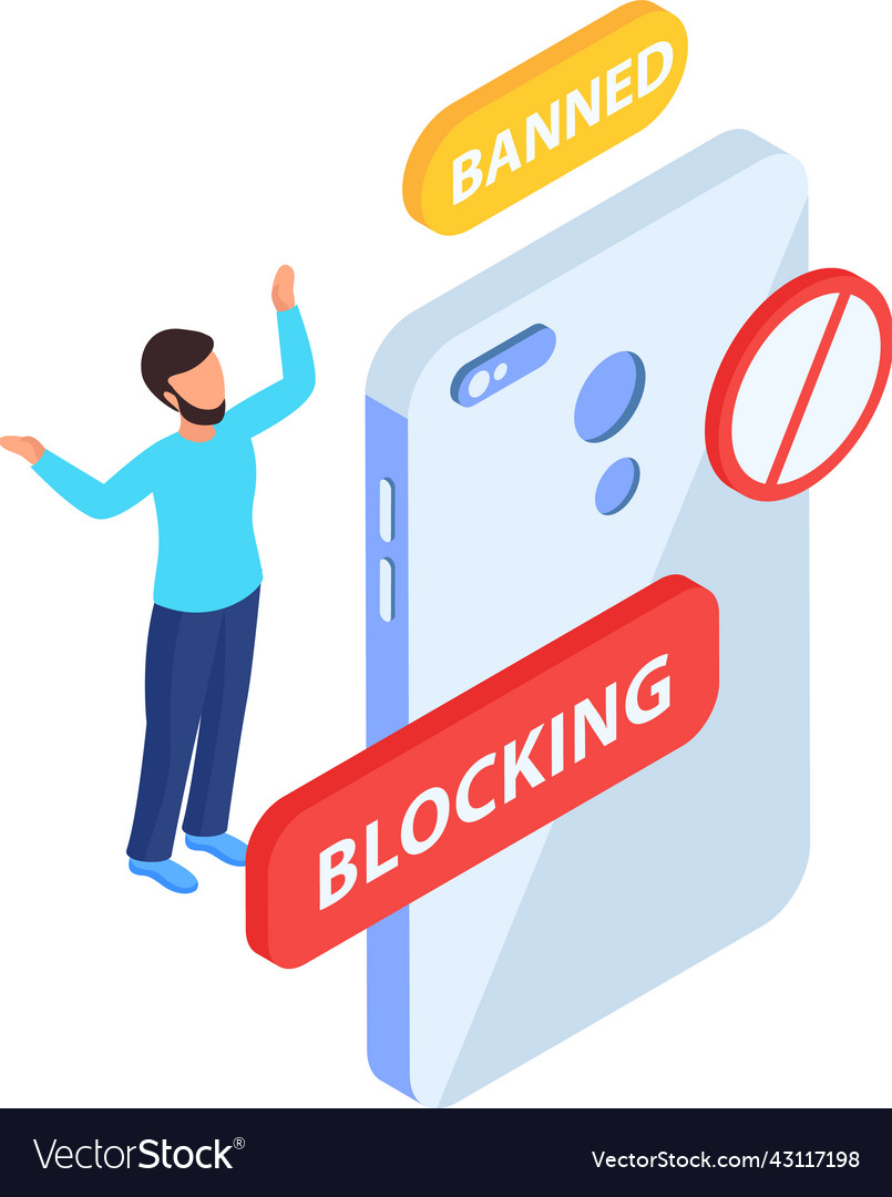 Blocking internet icon Royalty Free Vector Image