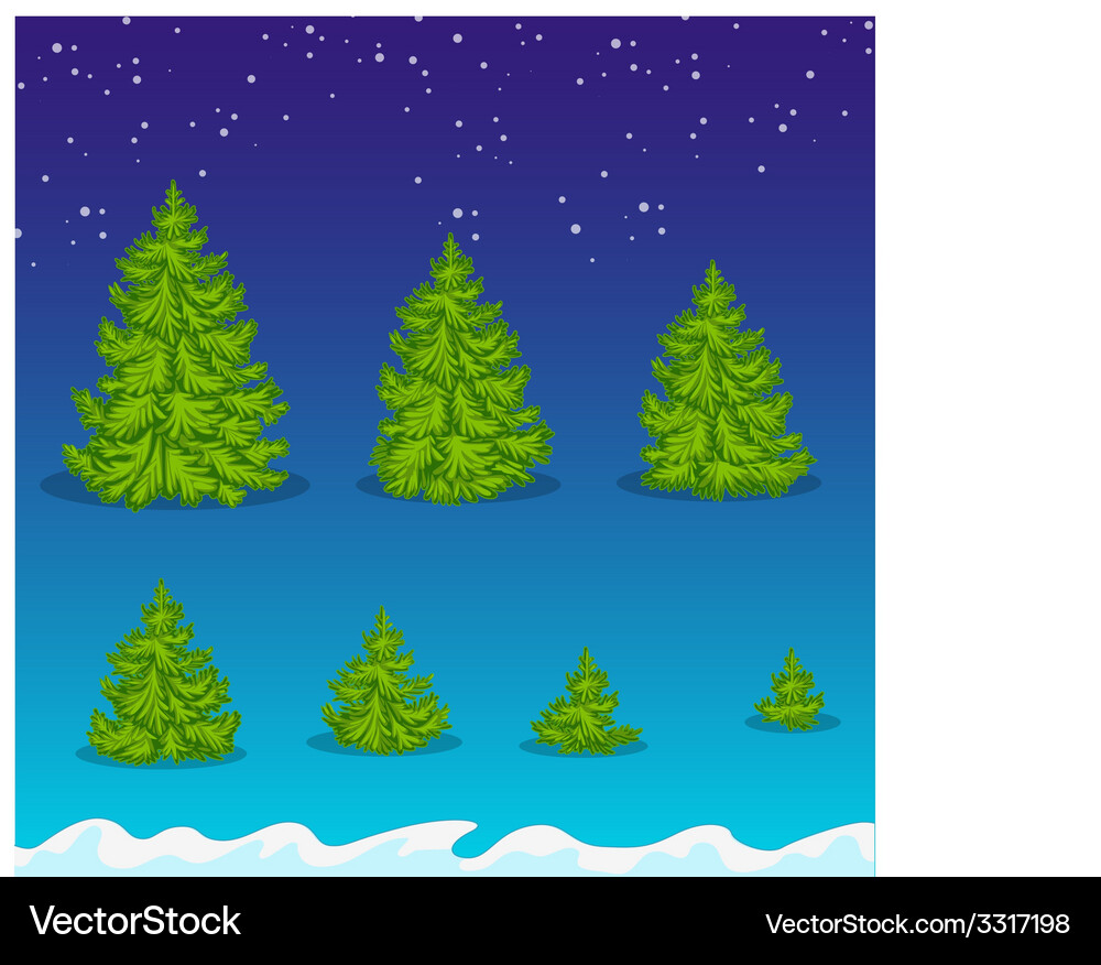 Christmas tree set Royalty Free Vector Image - VectorStock