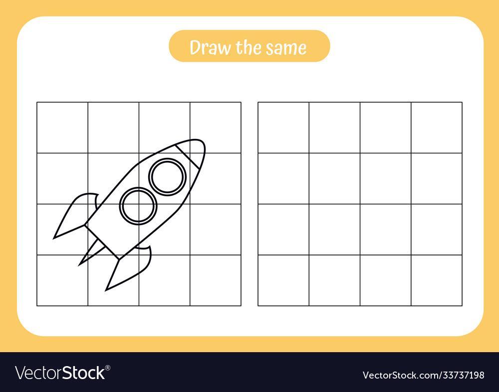 Copy picture rocket - use grid Vector Image Copy picture rocket - use grid