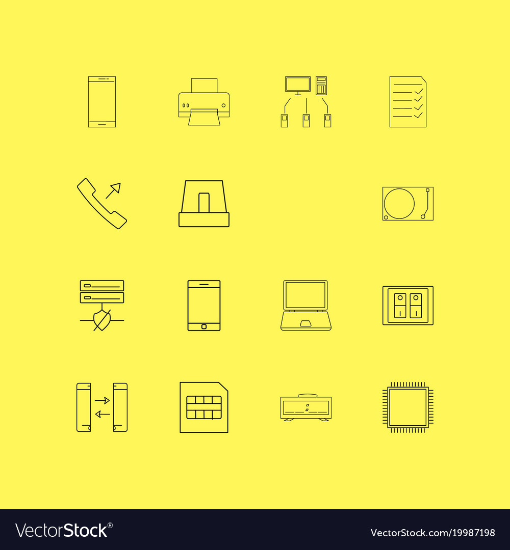 Devices linear icon set simple outline icons