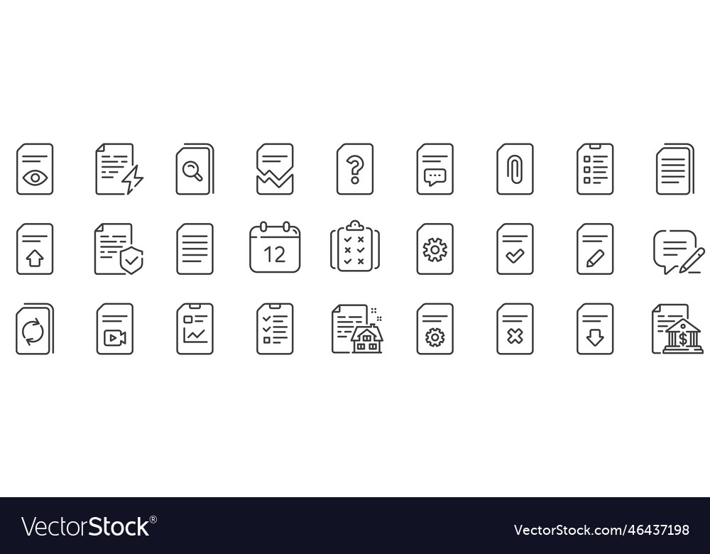Document line icons report checklist and copy Vector Image Document line icons report checklist and copy