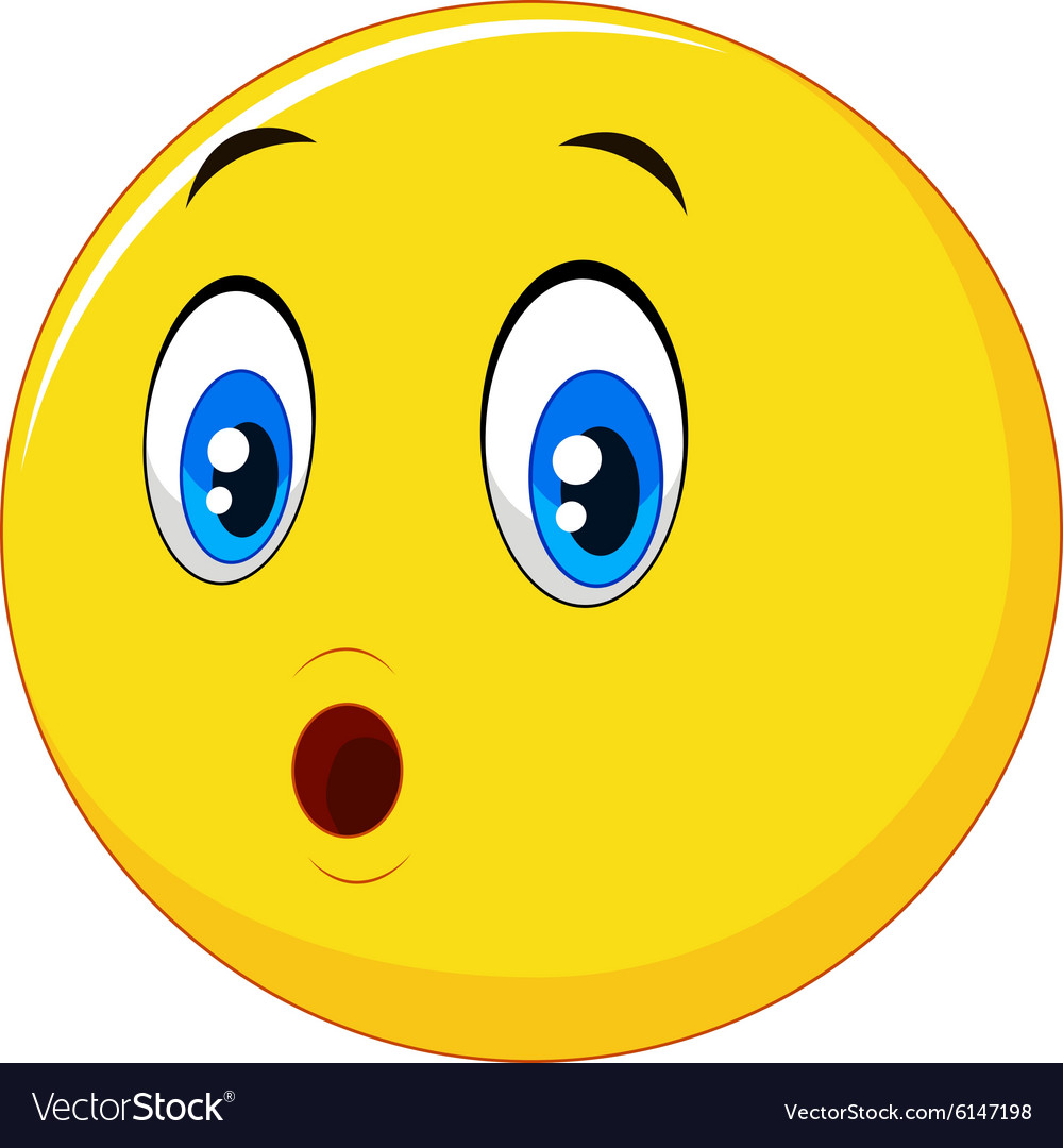 Dumbfounded emoticon face cartoon Royalty Free Vector Image