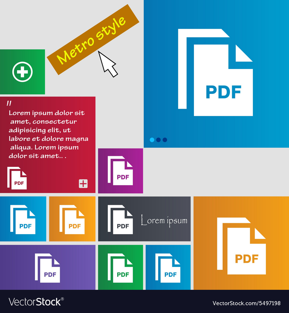 File pdf icon sign buttons modern interface