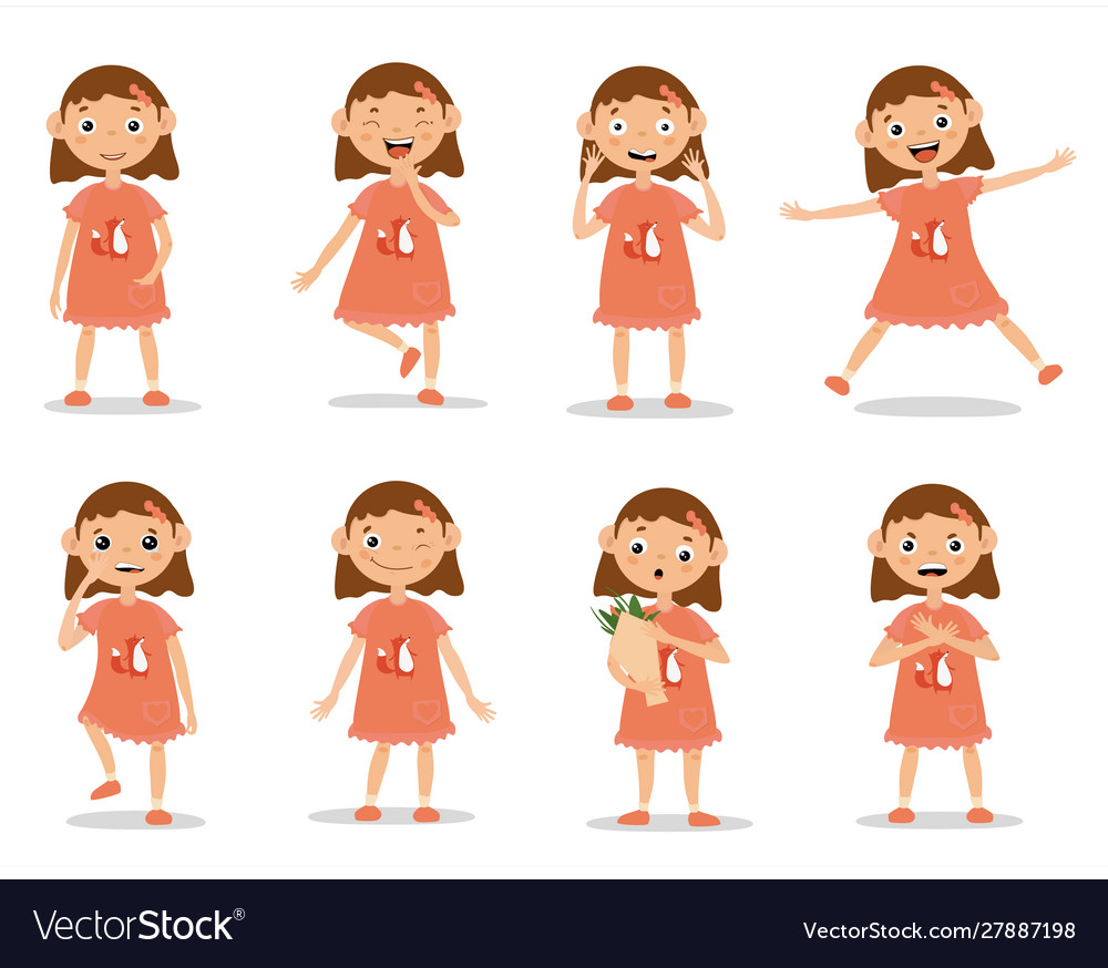 Premium Vector  Female face expression doodle funny cute emotion