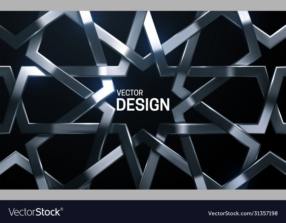 Golden arabic pattern 3d vector image Golden arabic pattern 3d