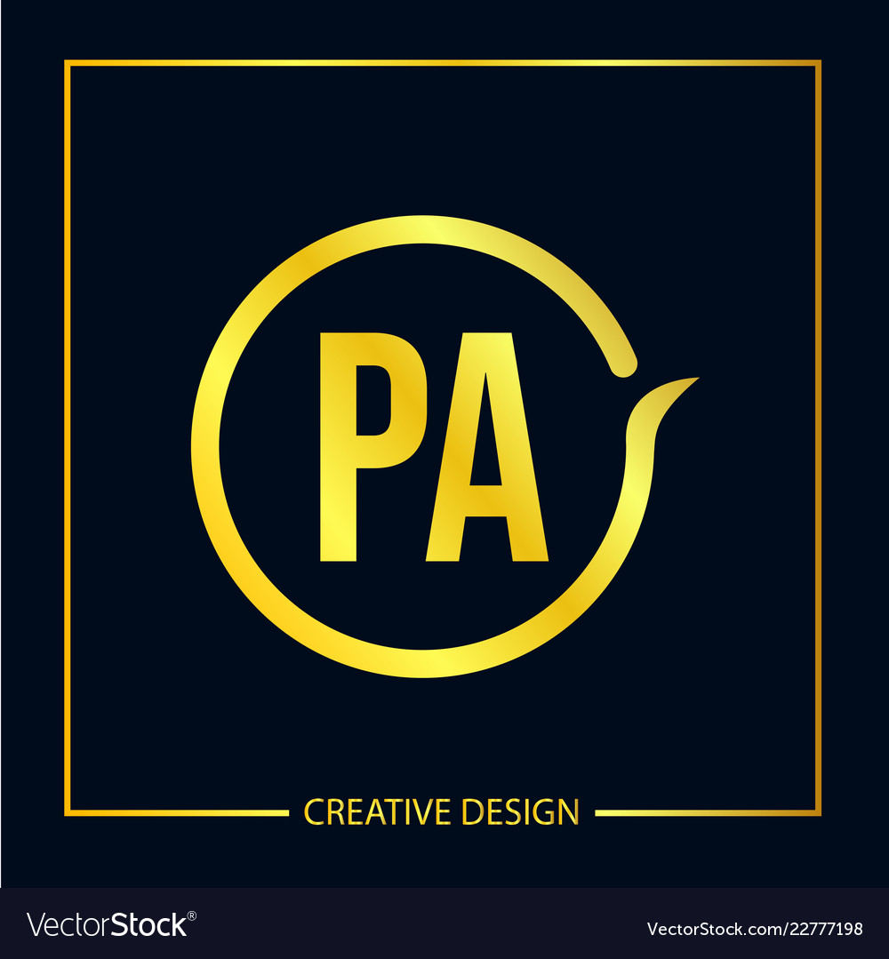 Initial letter pa logo template design Royalty Free Vector