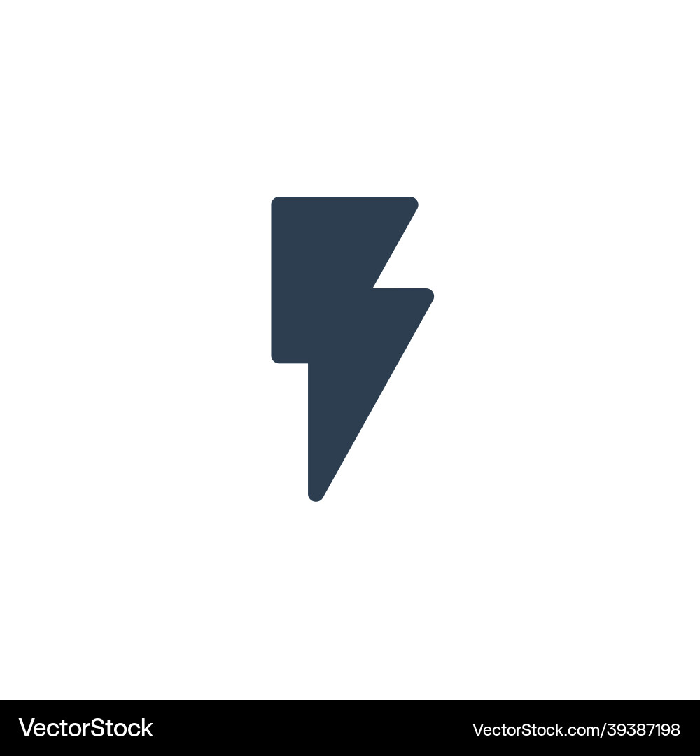 Lightning electricity solid flat icon Royalty Free Vector