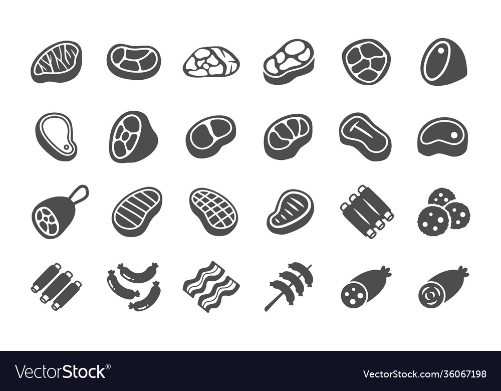 Meat icon set