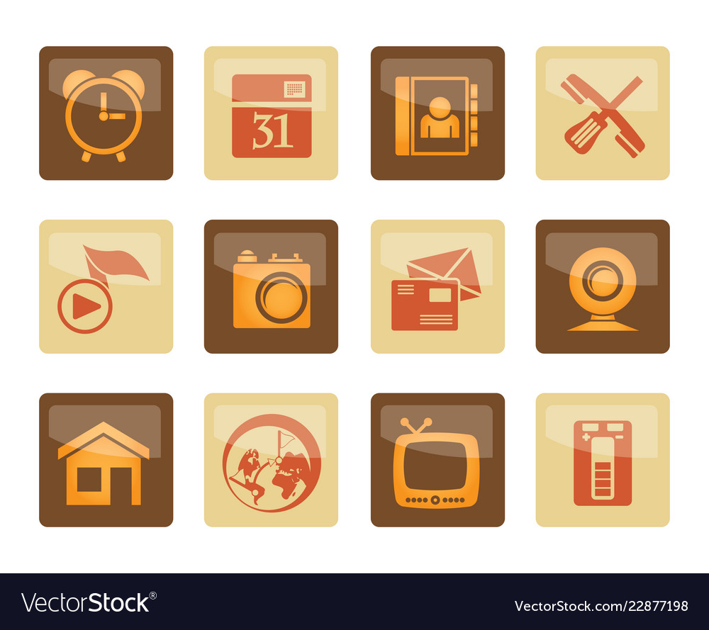 Mobile phone and computer icons