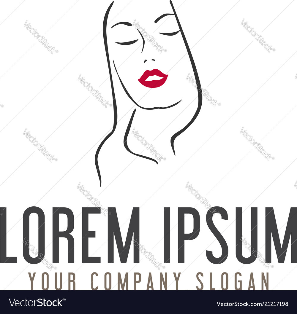 Red Lips Beauty Logo Konzept