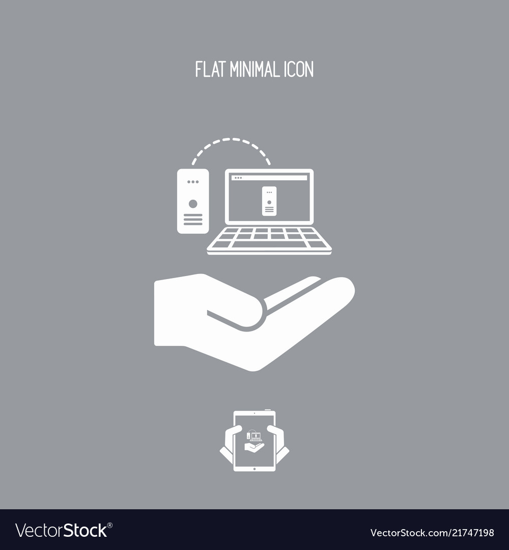 Service offer - backup data minimal icon vector image Service offer - backup data minimal icon