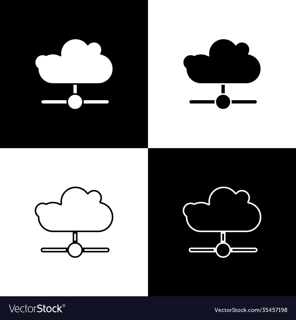 Set network cloud connection icon isolated vector image Set network cloud connection icon isolated
