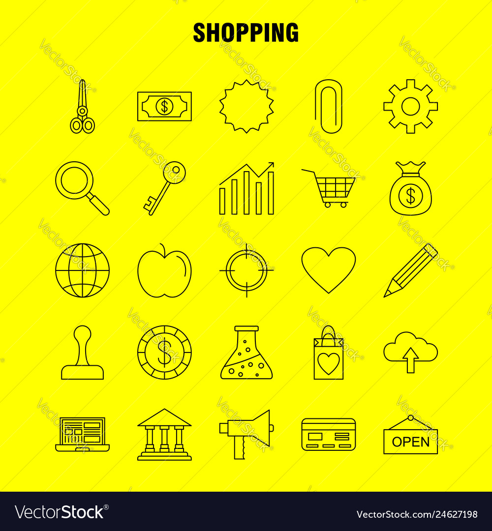 Shopping line icon for web print and mobile uxui