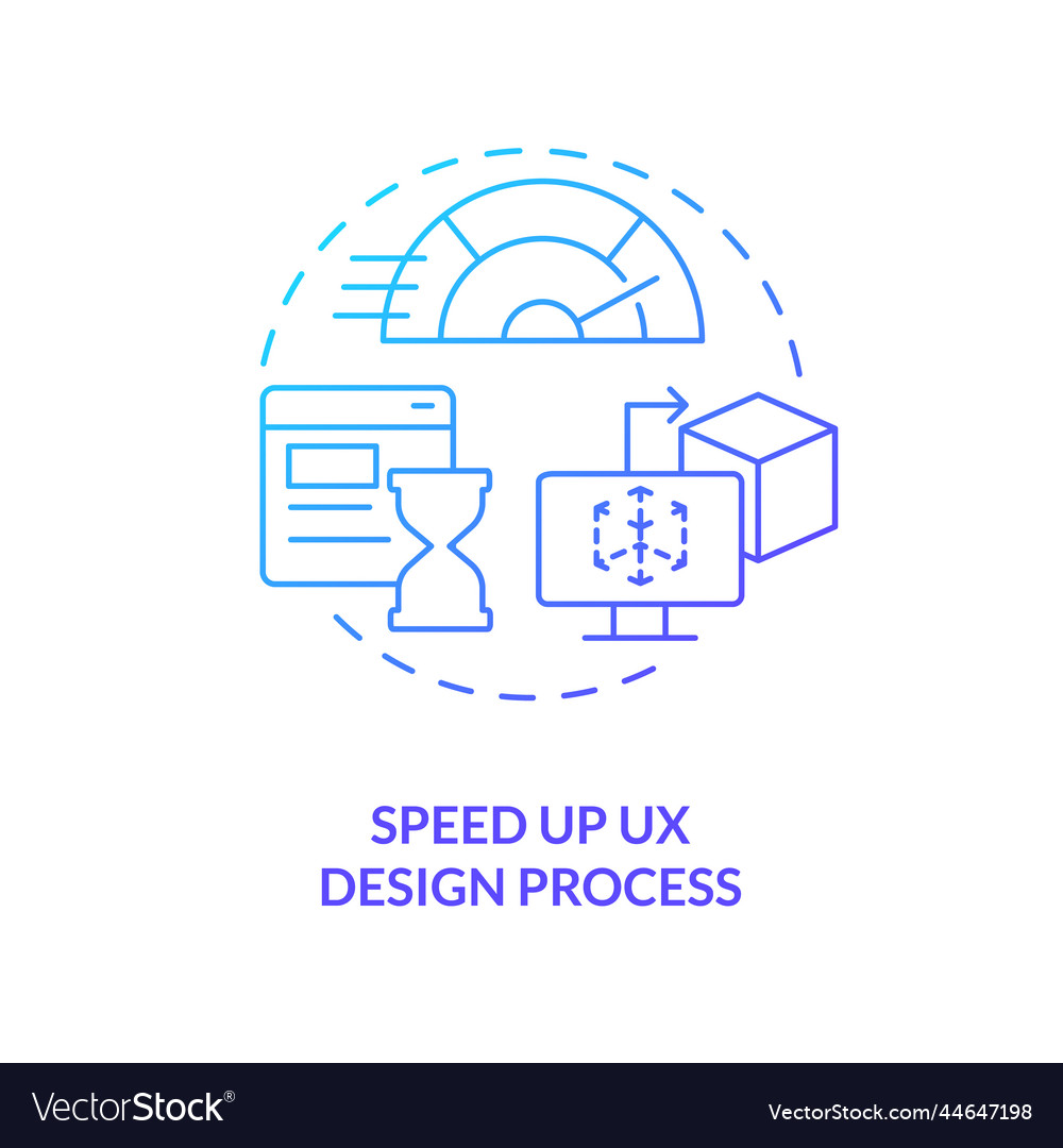 Speed up user experience design development blue Vector Image Speed up user experience design development blue