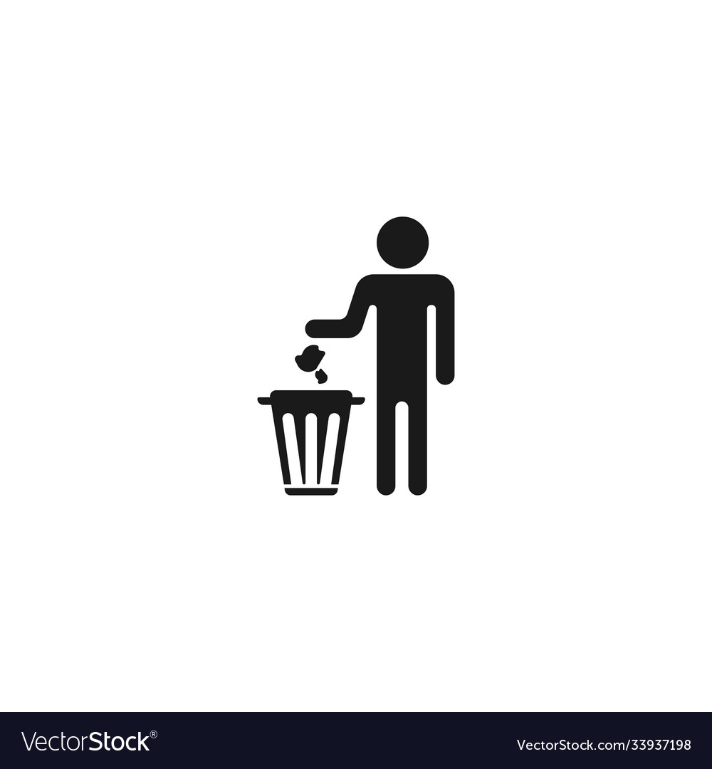 Trash and man icon