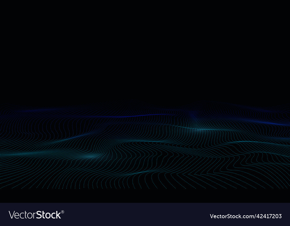 Abstract wave curve moving dots flow particles vector image Abstract wave curve moving dots flow particles