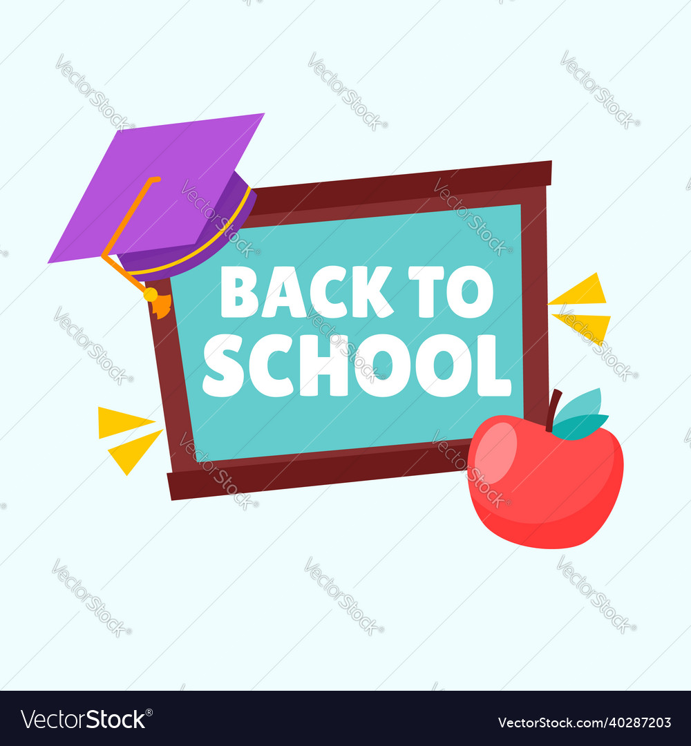 Back school label flat design