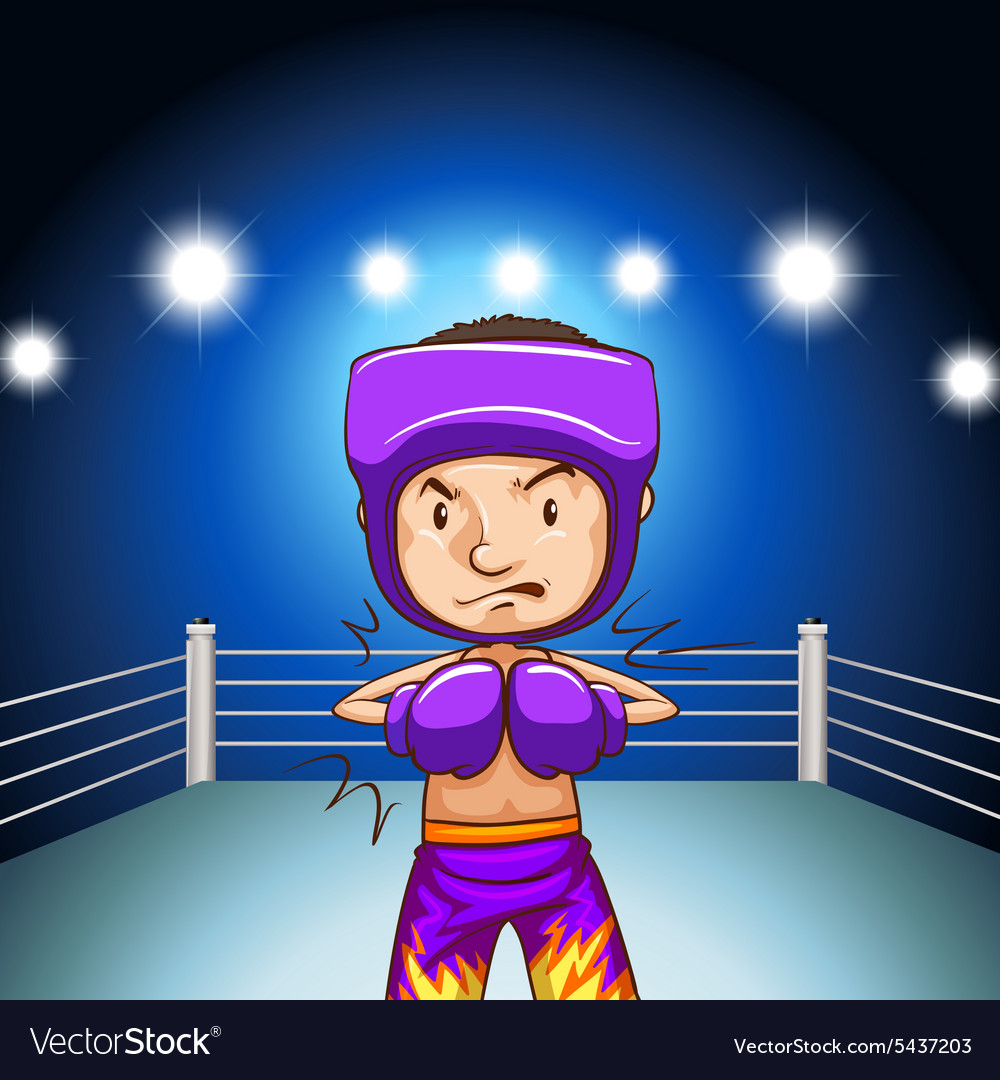 Boxer ready to fight Royalty Free Vector Image