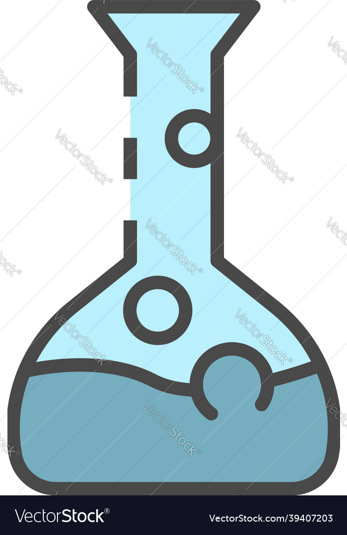 Bubble flask icon color outline Royalty Free Vector Image