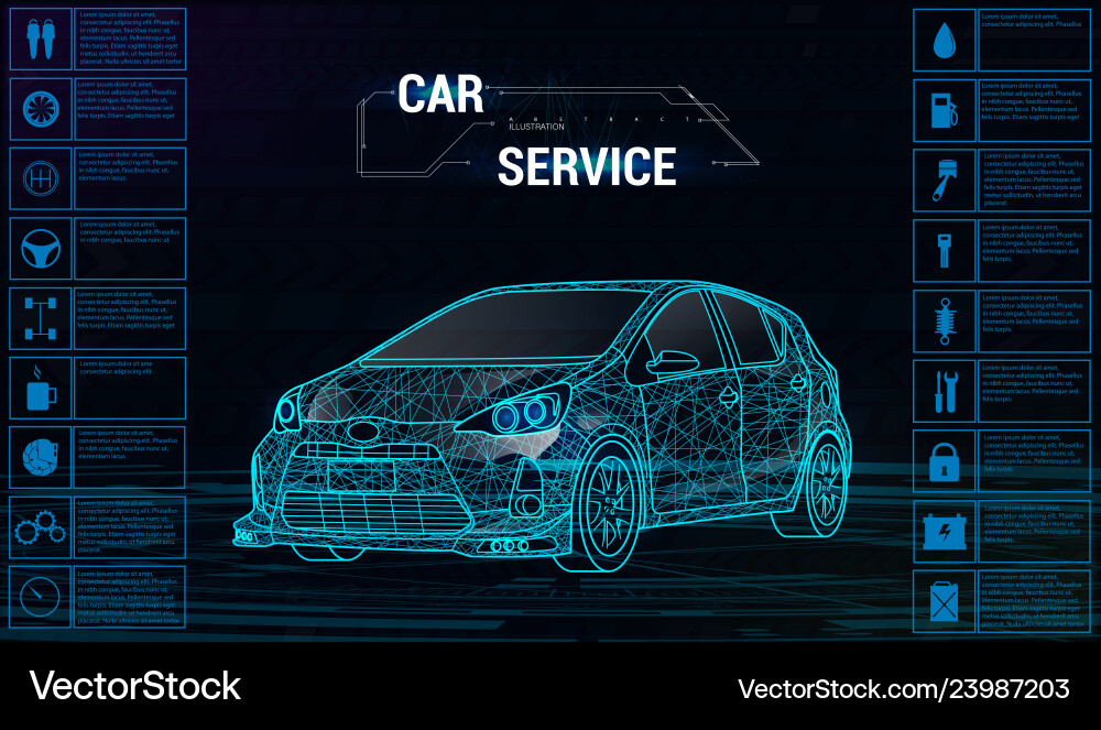 Car auto service infographics design 3d Royalty Free Vector
