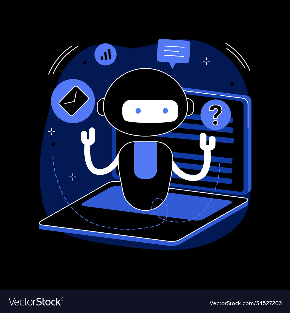 Chatbot artificial intelligence abstract concept Vector Image