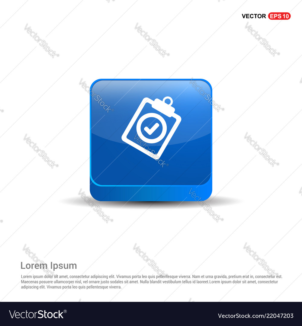 Check list icon - 3d blue button