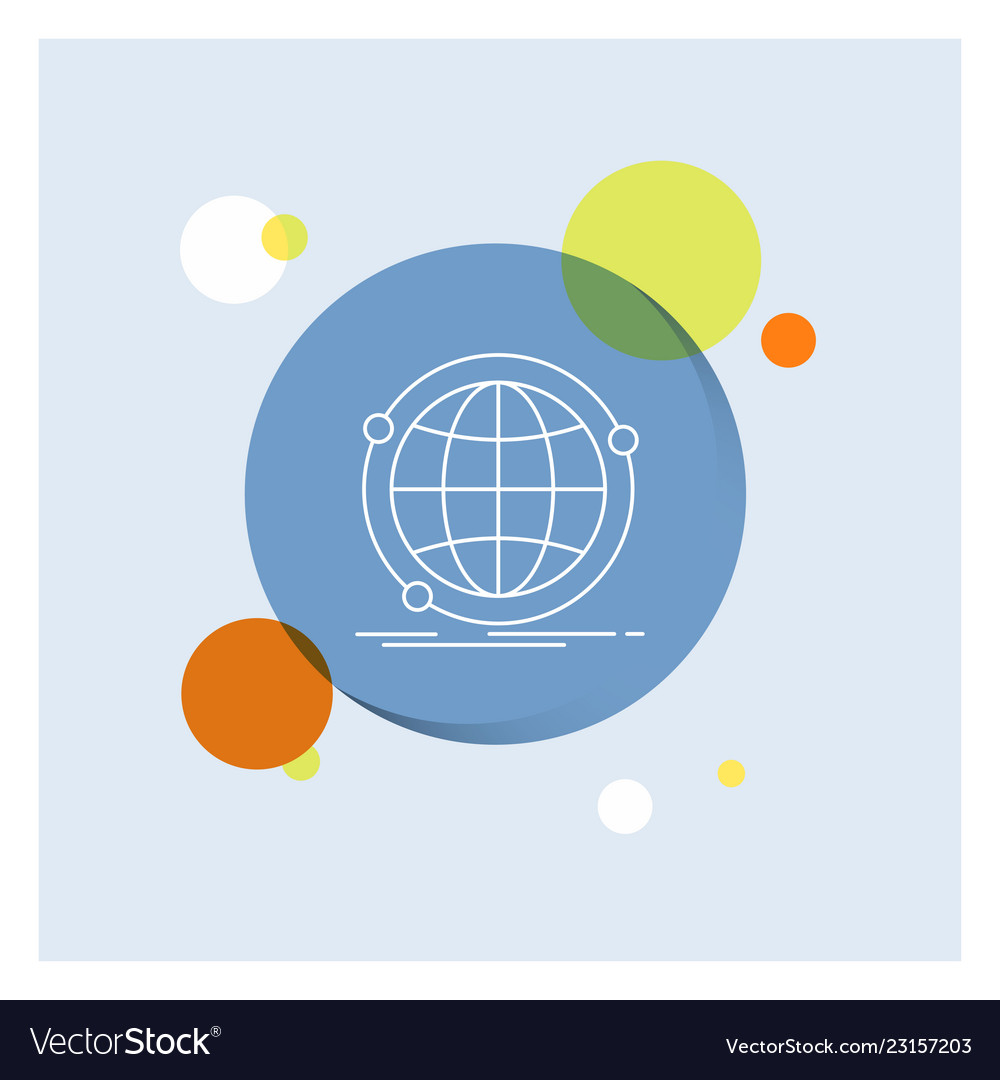 Data global internet network web white line icon