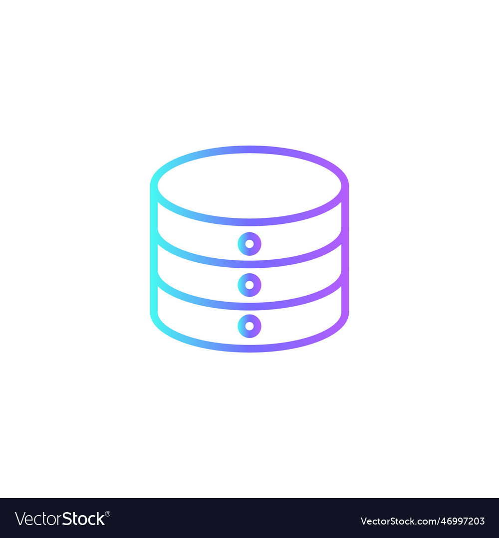 Database data analysis icon with blue duotone vector image Database data analysis icon with blue duotone