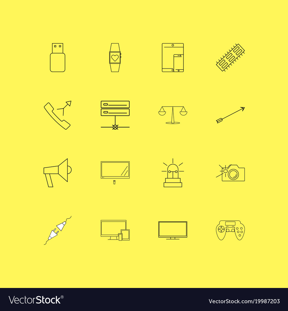 Devices linear icon set simple outline icons