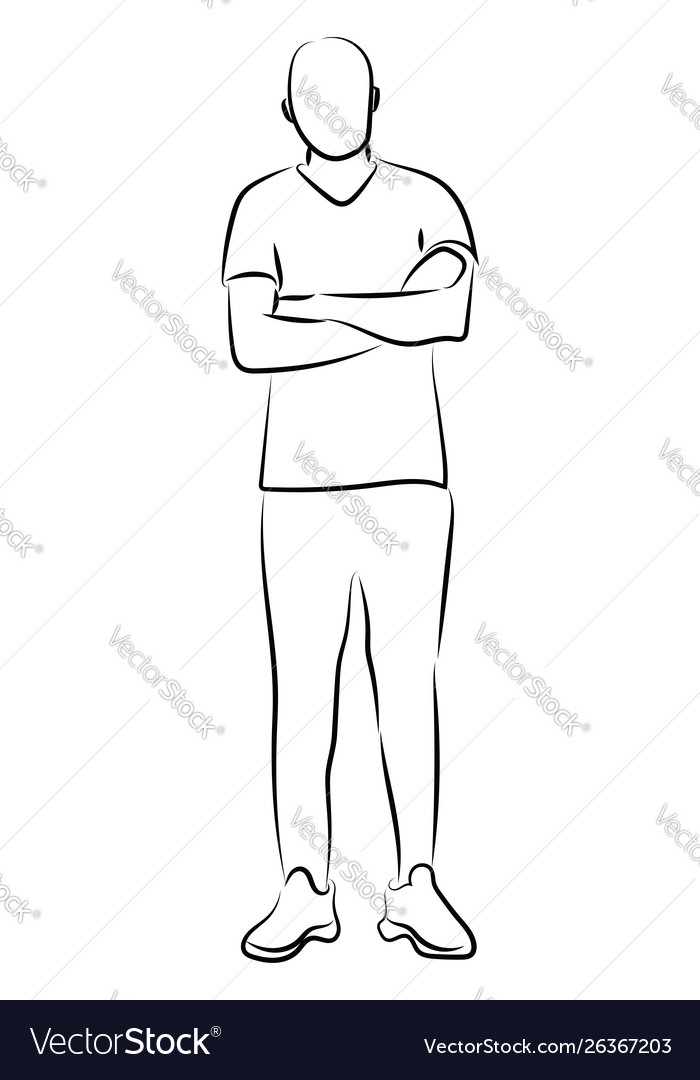 Drawing man on white background Royalty Free Vector Image