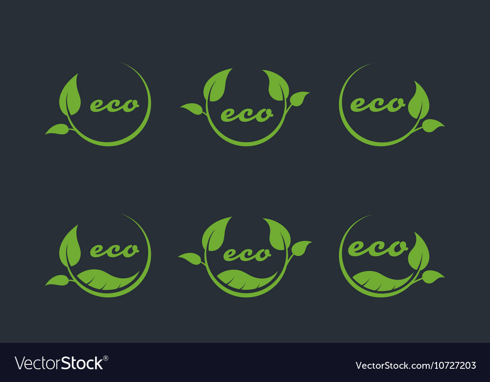 Eco or bio friendly company logo green leaves Vector Image