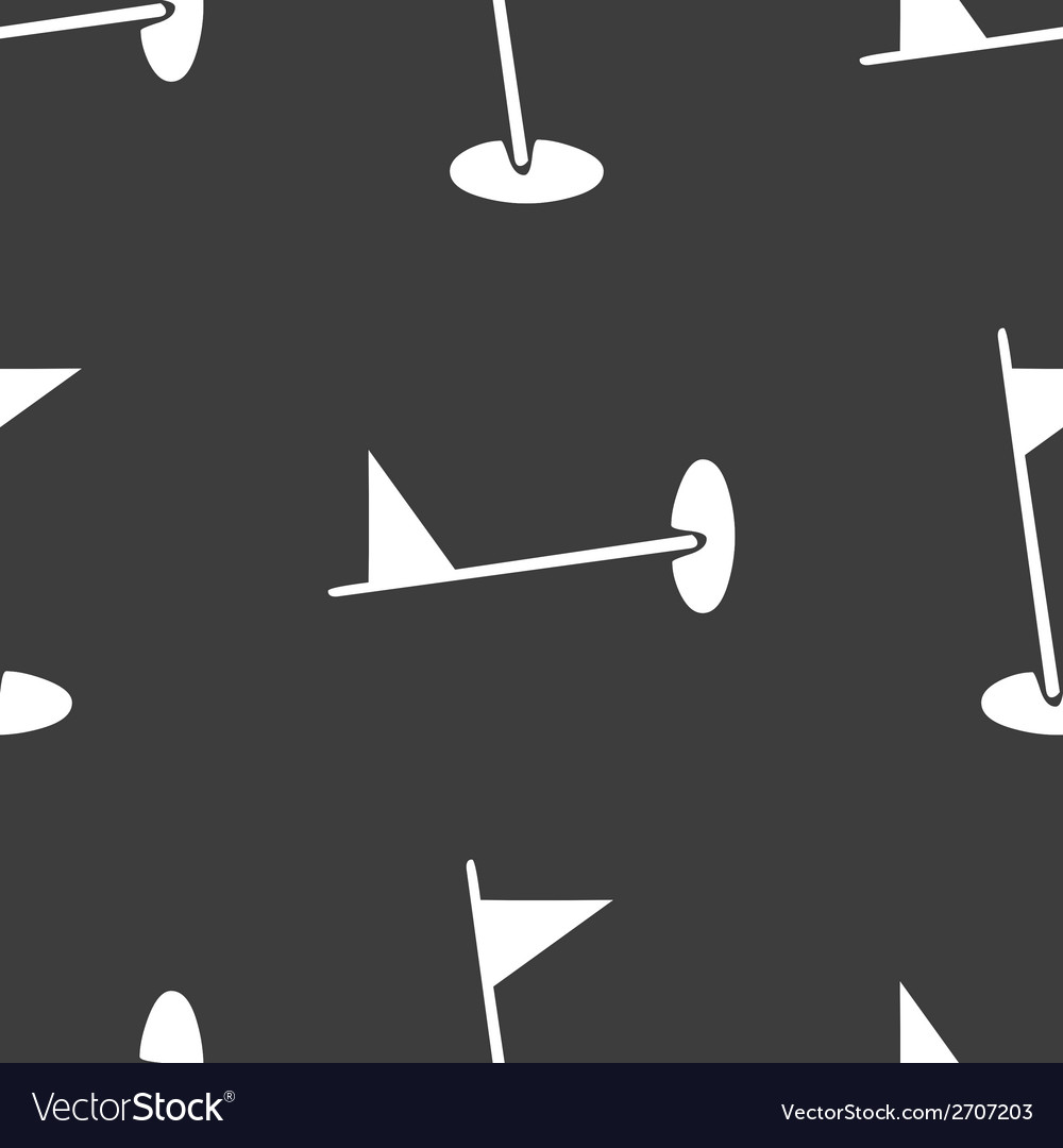 Golf flag web icon flat design seamless pattern
