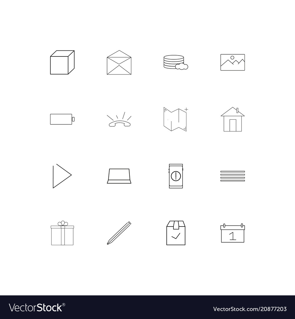 Interface linear thin icons set outlined simple