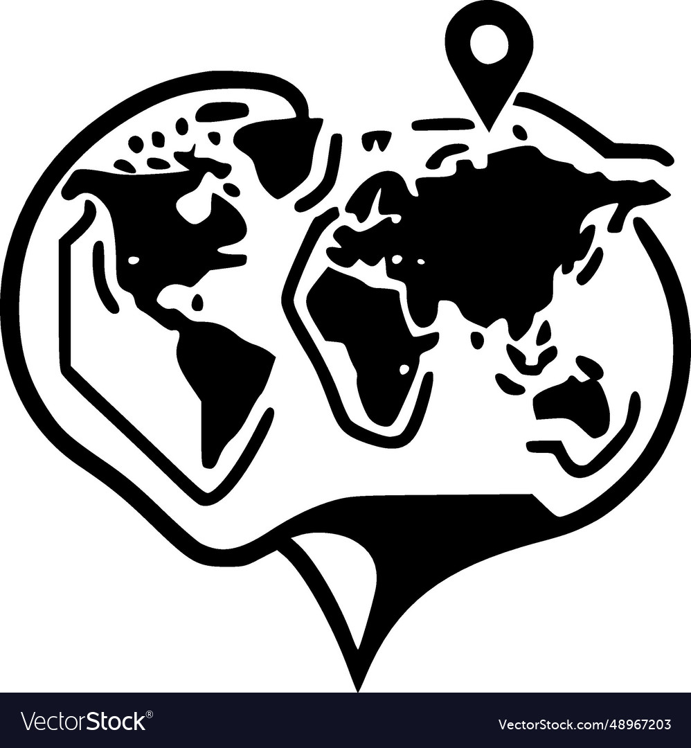 Map - black and white isolated icon Royalty Free Vector