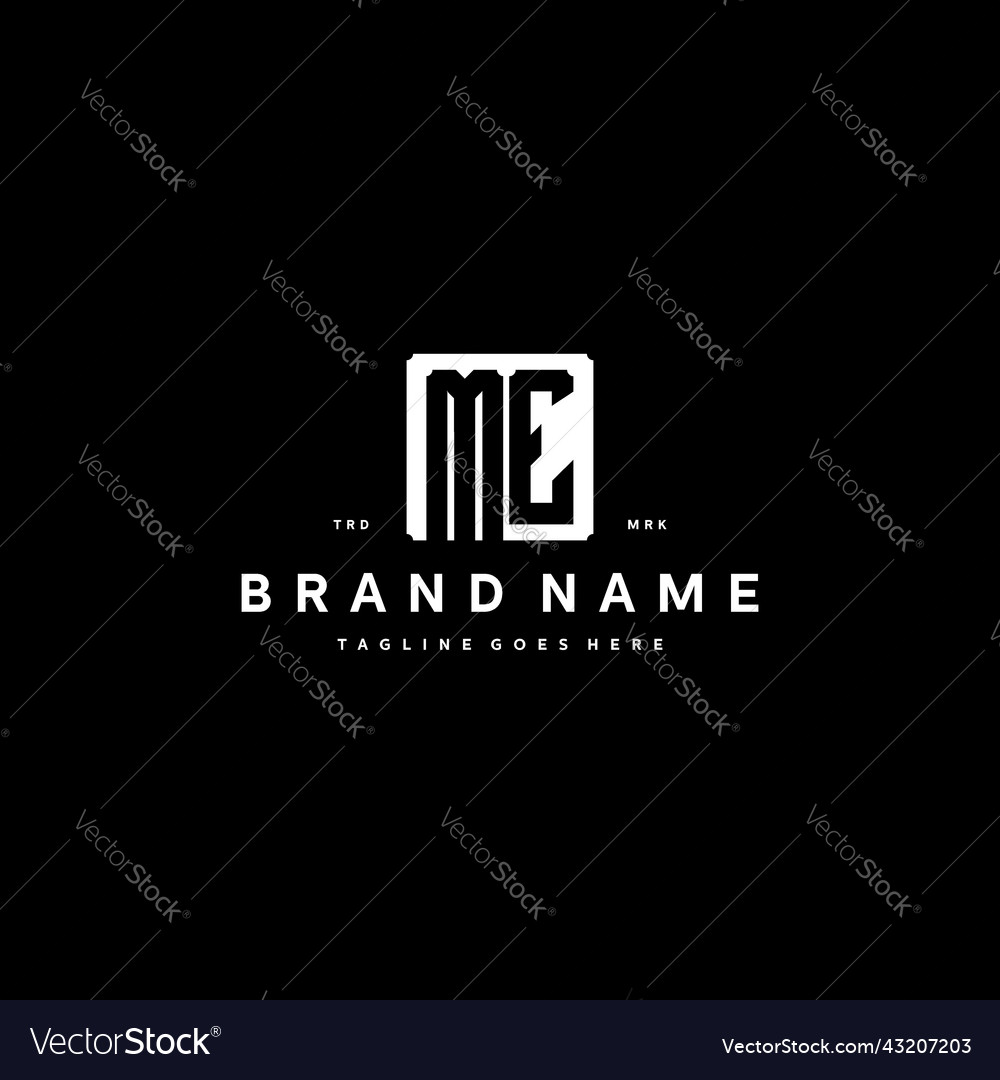 Me monogram logo design with square rectangular