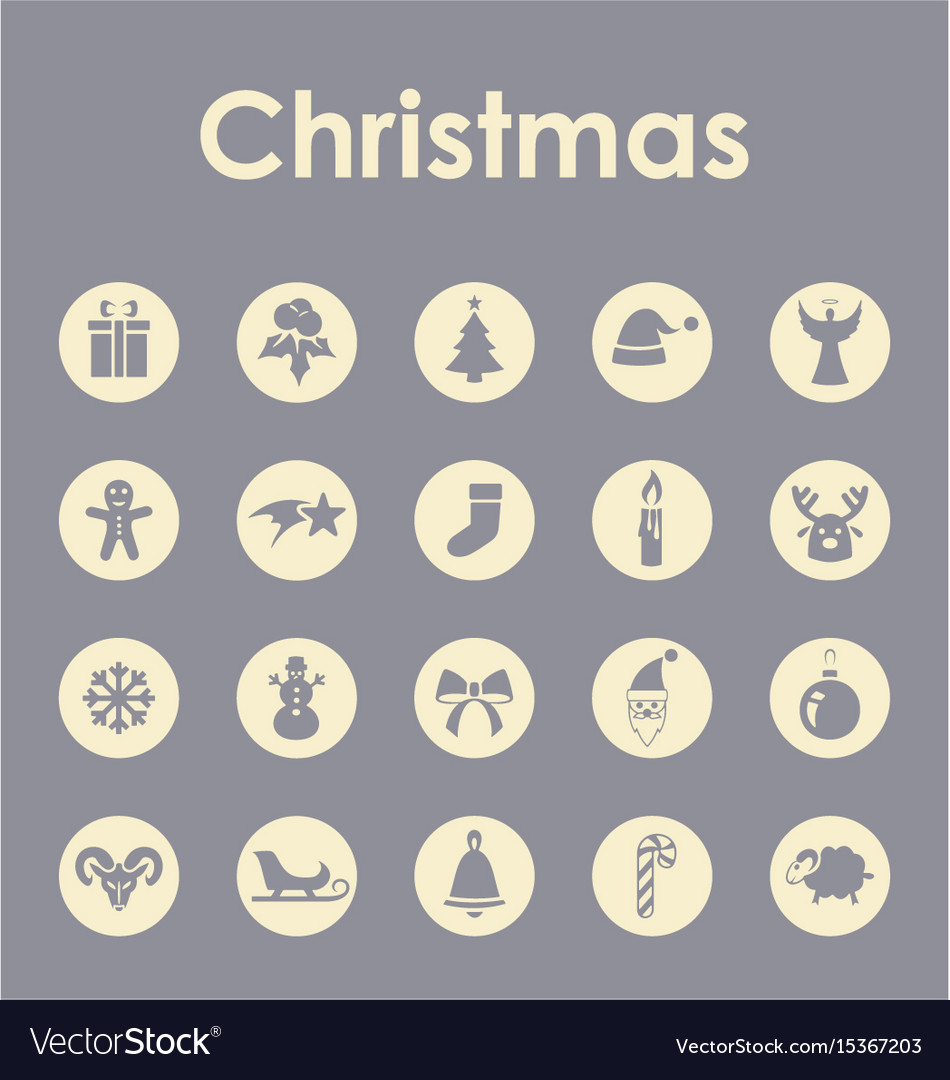 Set of christmas simple icons Royalty Free Vector Image