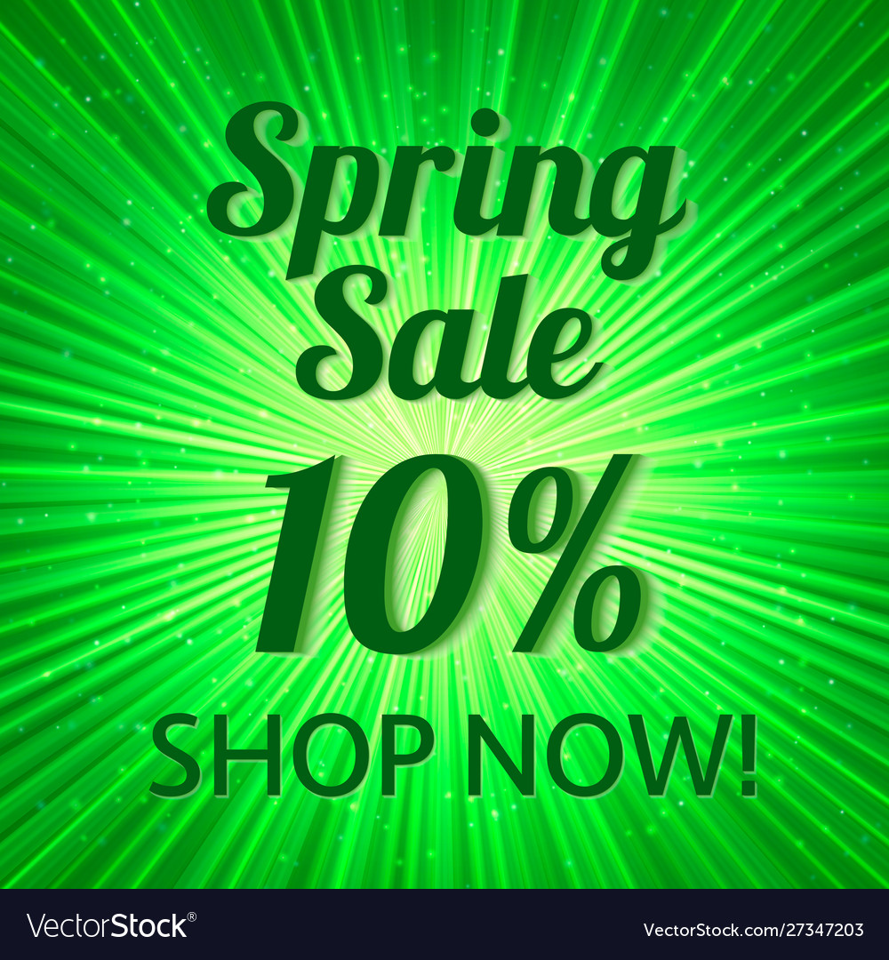 Spring sale banner 10 discount sign on a bright Vector Image Spring sale banner 10 discount sign on a bright