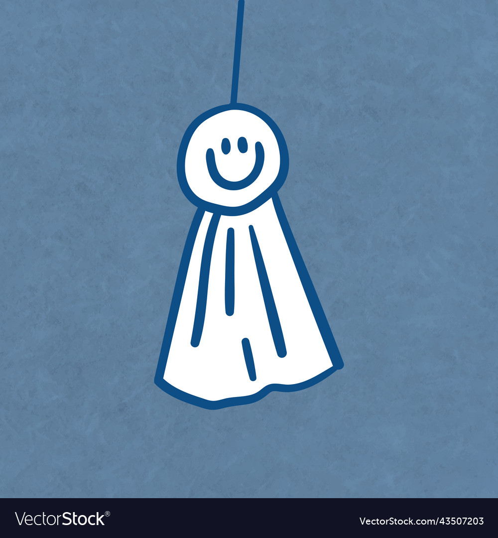 Teru bozu japanese rain doll vector image Teru bozu japanese rain doll