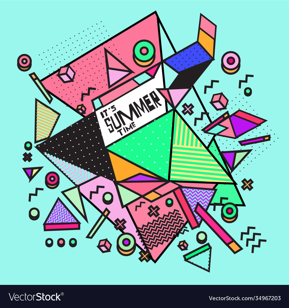 Triangle geometric forms for summer design event vector image Triangle geometric forms for summer design event