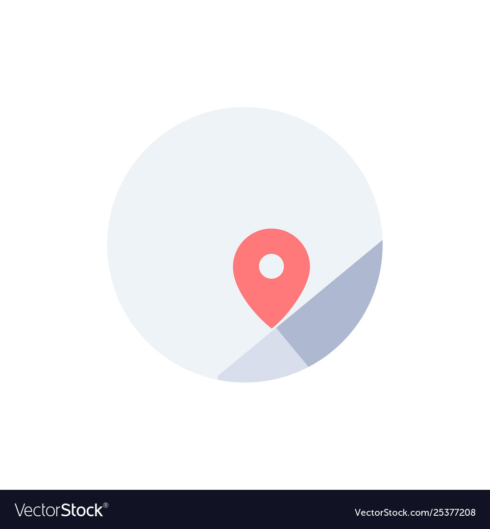 Basic map location flat color icon vector image Basic map location flat color icon