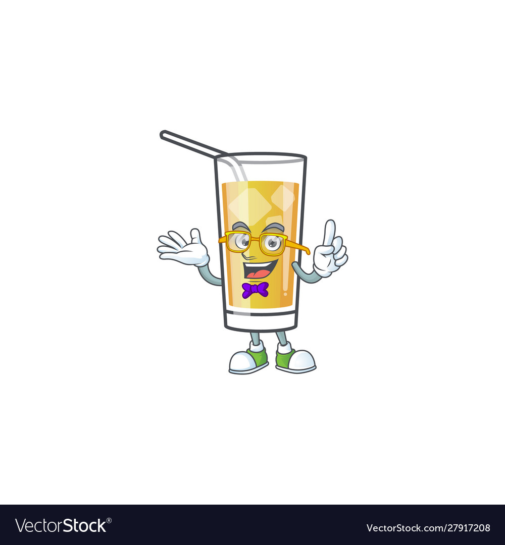 Cartoon apple cider with character geek