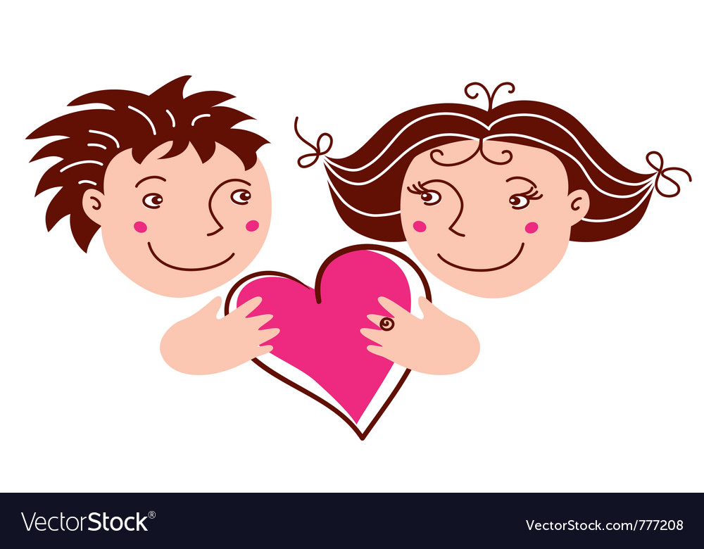 Cartoon Boy And Girl In Love Royalty Free Vector Image