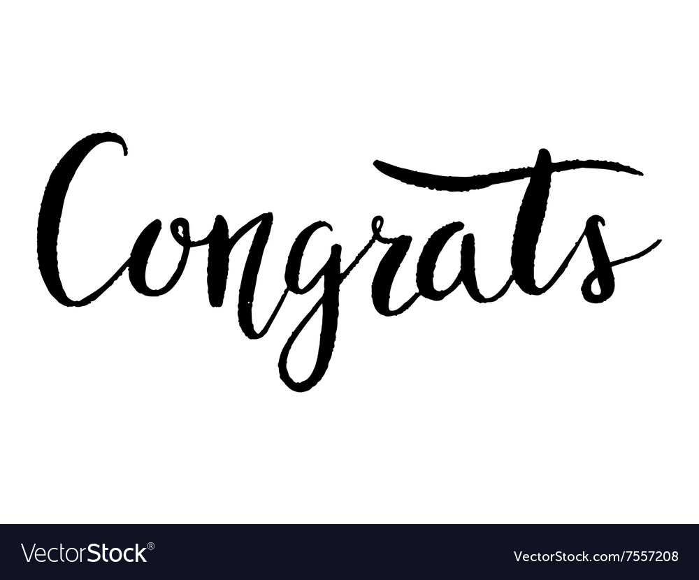 Congrats hand lettering modern calligraphy Vector Image