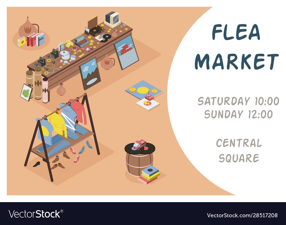 flea-market-poster-royalty-free-vector-image-vectorstock