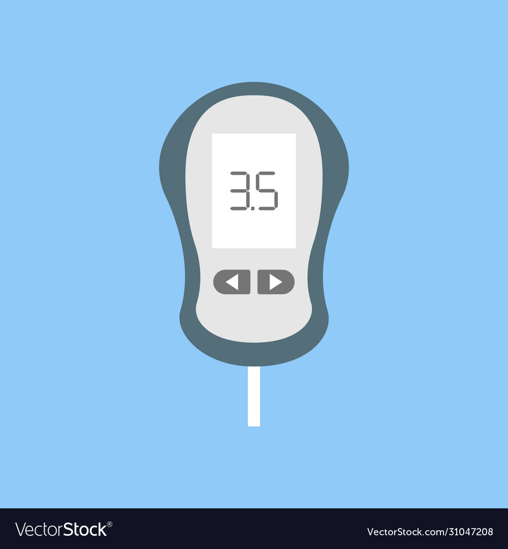 Glucose meter isolated in flat design sugar level Vector Image