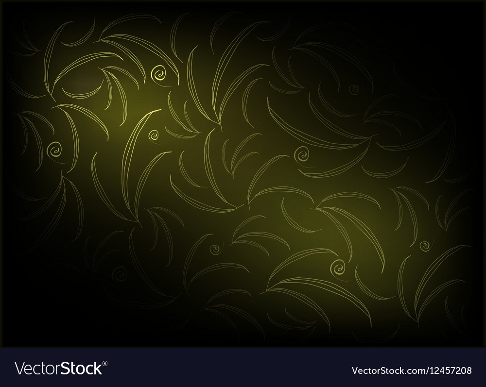 Green vintage wallpaper with leaves pattern