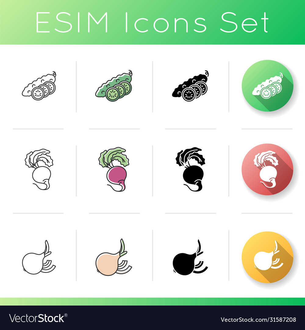 Healthy eating icons set