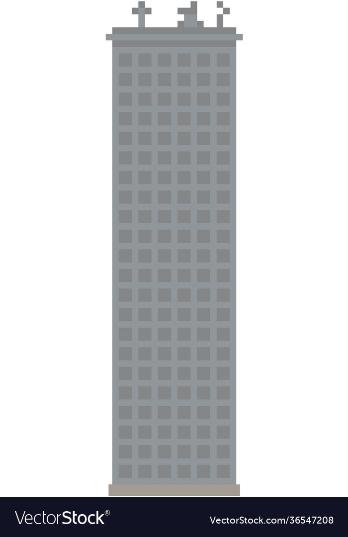 High rise building tower for computer pixel game